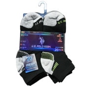Wholesale - 20pk MEN BLK NC QTR SOCKS U.S. POLO ASSN. ASST COLORS SIZE 6-12 C/P 48, UPC: 662239099189